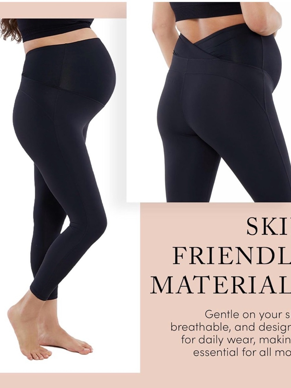 Ingrid & Isabel Black Maternity Crossover Leggings
